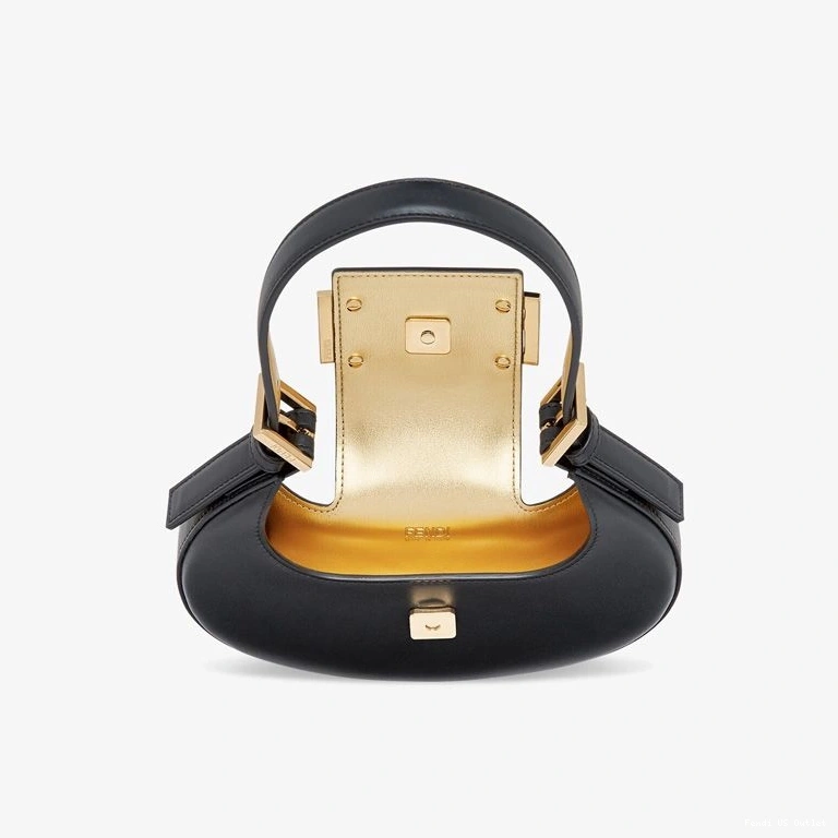 Affordable HOT Hobo Mini Black Cookie Bag Calf Leather Fendi In 0716